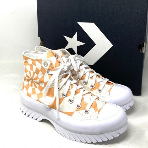 Converse Chuck Taylor Lugged 2.0 Shoe Canvas Women High Top Orange Candy A10022C - Picture 5 of 10